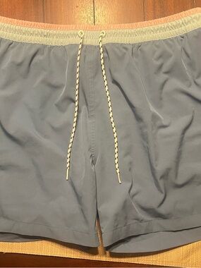 chubbies Pale Blue Swim Shorts with Pink Waistband